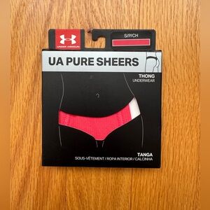 Under Armour Pure Sheers Pink Thong Underwear - Small